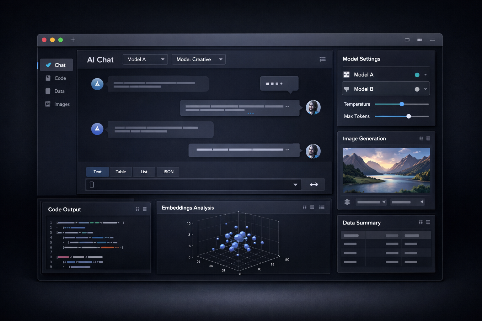 AI chat interface (streaming)