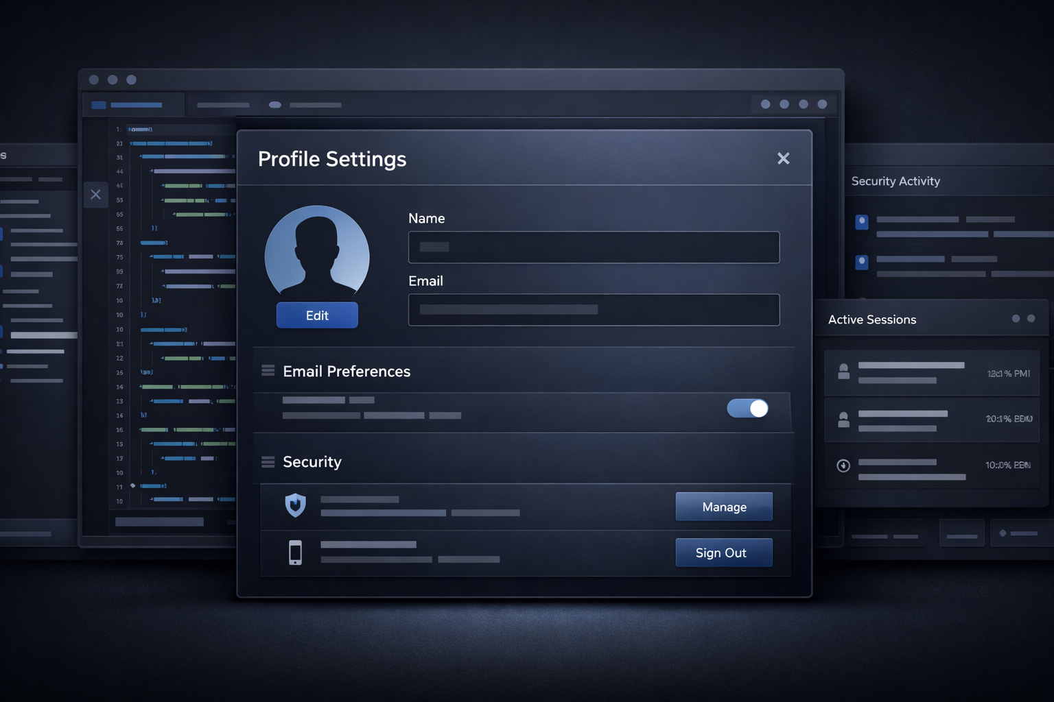 User profile settings page