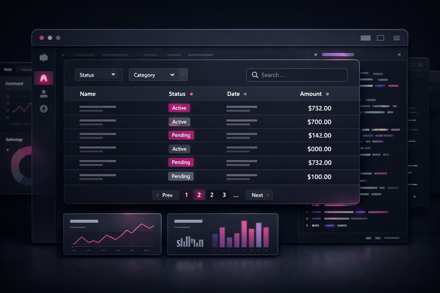 Data table with sorting + filtering