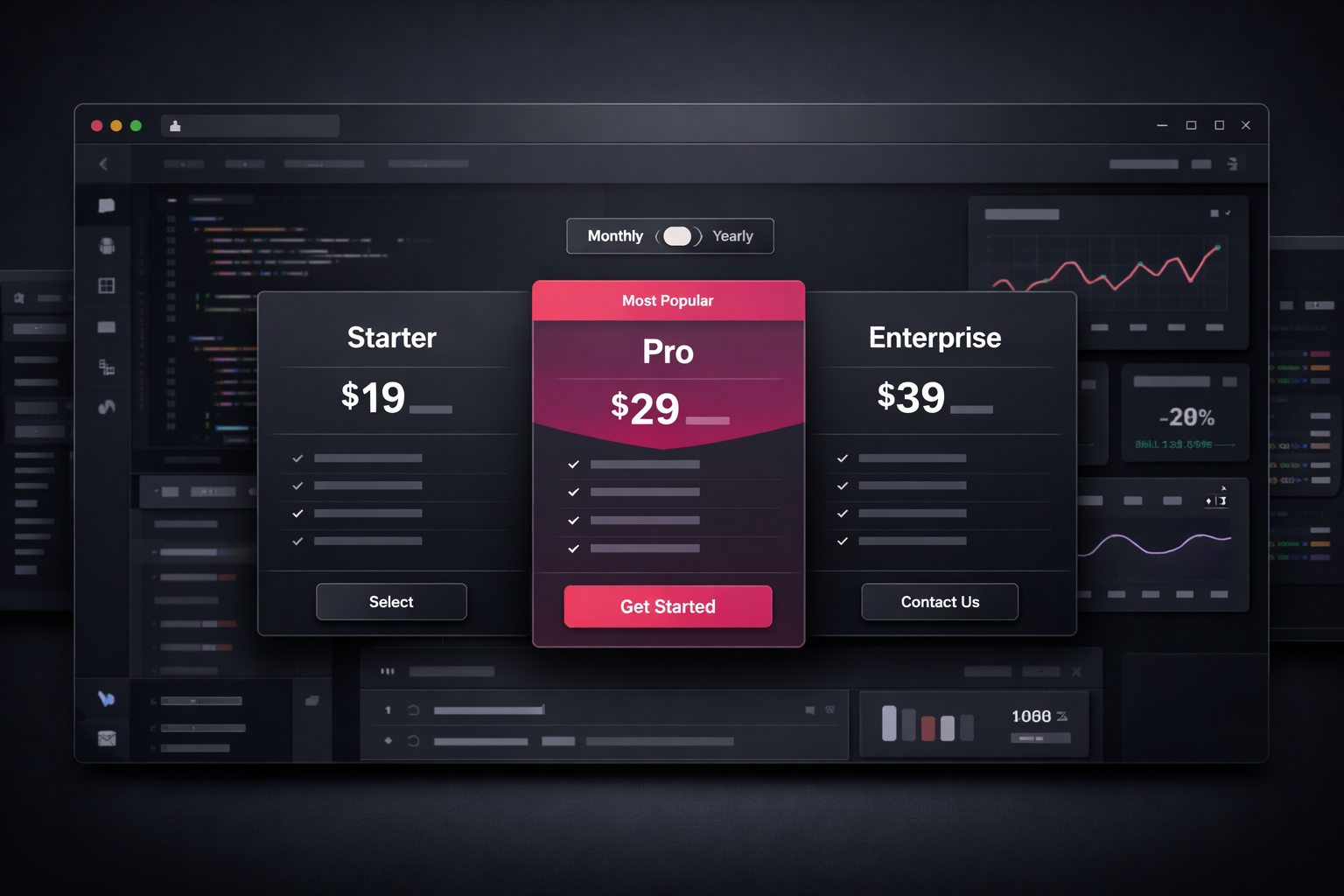 Pricing table component